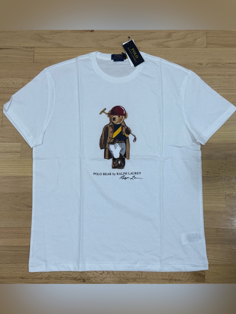 Polo Ralph Lauren Men's Classic Fit Society Big Polo Bear T-Shirt White L-XXL